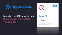 Banner for blog post "Launch a QuestDB droplet in 1-click via the DigitalOcean marketplace"