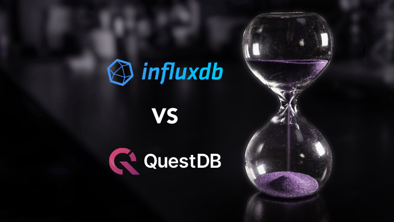 Banner for blog post "Benchmark and comparison: QuestDB vs. InfluxDB"