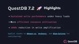 Banner for blog post "QuestDB 7.2 Release"