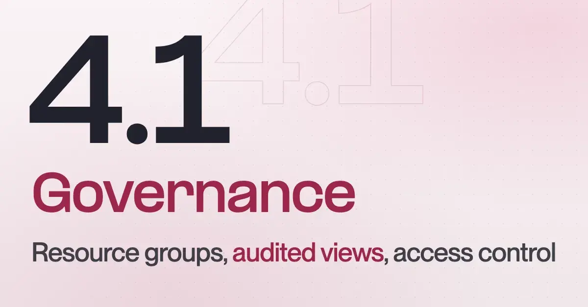 Banner for blog post "QuestDB Enterprise 4.1: governance for shared clusters"