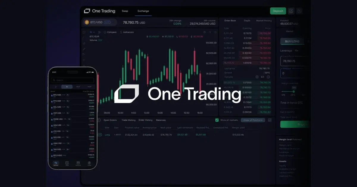 Banner for blog post "One Trading runs a regulated 24/7 futures exchange on QuestDB"