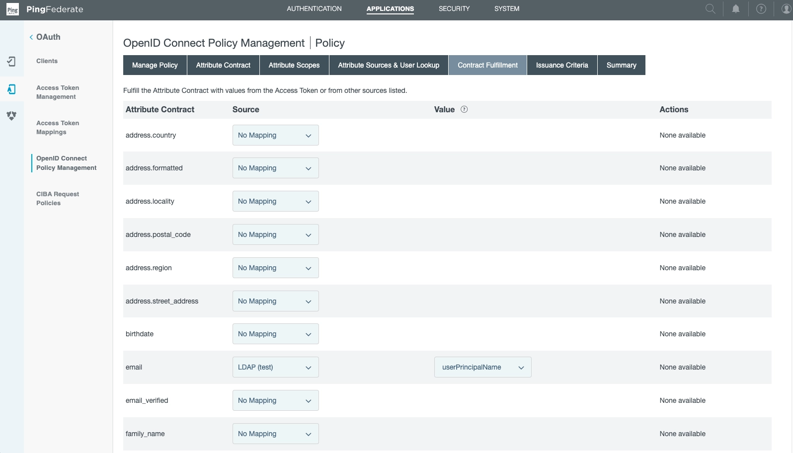 PingFederate, Policy Management ui