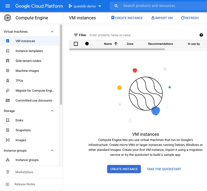 The Create Instance wizard on Google Cloud platform