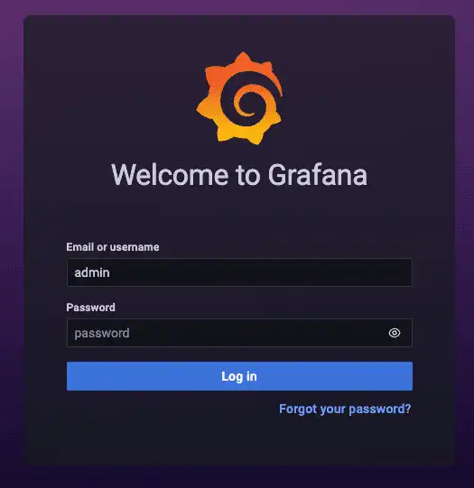 Grafana login