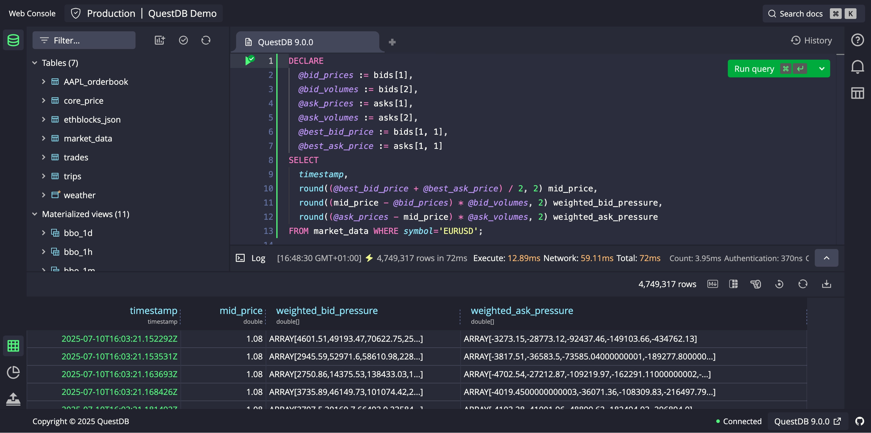 QuestDB's new n-dimensional arrays